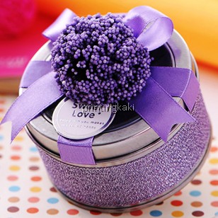 Favor Tin Box " Lavender Circle " ( DX-208 )