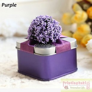 Favor Tin Box " Lavender Square " ( TM-202 )