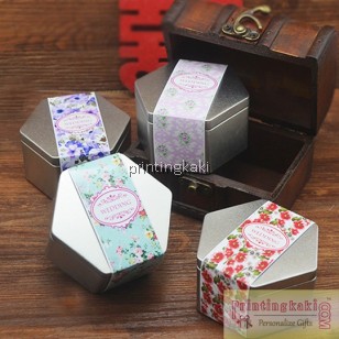Favor Tin Box " Sixtagon Silver " ( HY-101 )