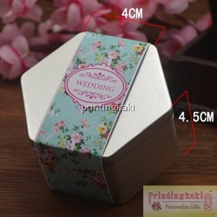 Favor Tin Box " Sixtagon Silver " ( HY-101 )