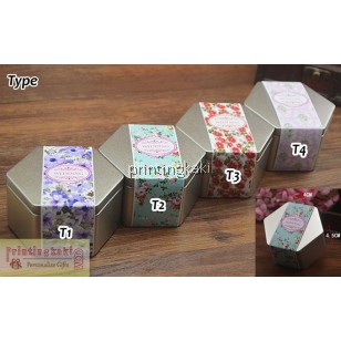 Favor Tin Box " Sixtagon Silver " ( HY-101 )