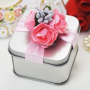 Favor Tin Box " Square Silver " ( HY-102 )