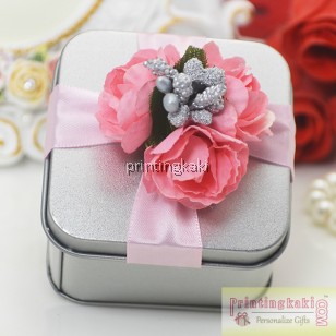 Favor Tin Box " Square Silver " ( HY-102 )