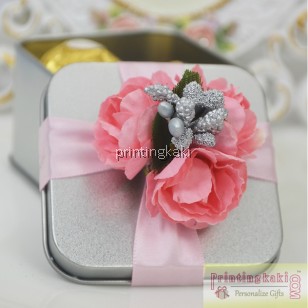 Favor Tin Box " Square Silver " ( HY-102 )