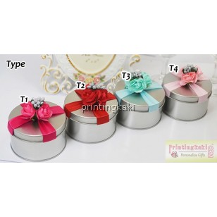 Favor Tin Box " Round Silver " ( HY-103 )