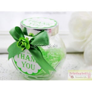 Favor Bottle " Green Ribbon TQ " ( CX-097 )