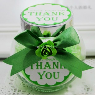 Favor Bottle " Green Ribbon TQ " ( CX-097 )