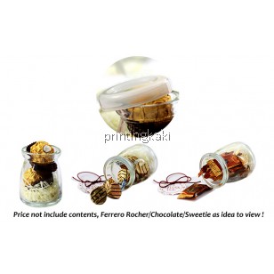 Favor Bottle " Polka Fabric TQ " ( DM-082 )