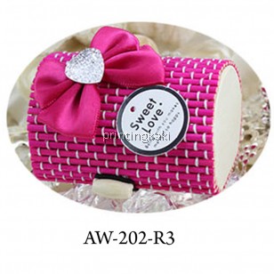 Favor Bamboo Box " Crystal Round " ( AW-202 )