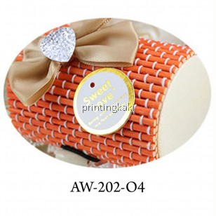 Favor Bamboo Box " Crystal Round " ( AW-202 )