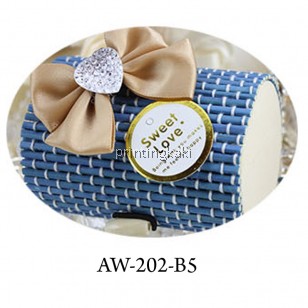 Favor Bamboo Box " Crystal Round " ( AW-202 )