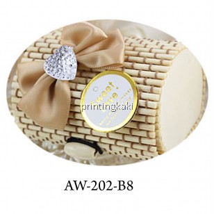 Favor Bamboo Box " Crystal Round " ( AW-202 )