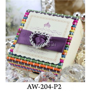 Favor Bamboo Box " Card Square " ( AW-204 )
