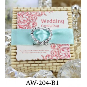 Favor Bamboo Box " Card Square " ( AW-204 )