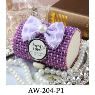 Favor Bamboo Box " Pearl Round " ( AW-207 )