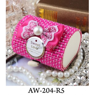 Favor Bamboo Box " Pearl Round " ( AW-207 )