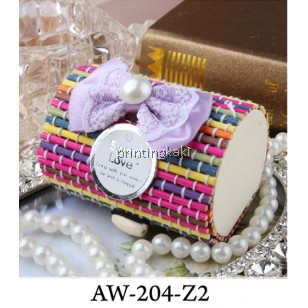 Favor Bamboo Box " Pearl Round " ( AW-207 )